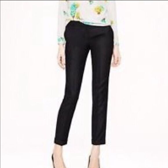 𝅺j Crew favorite Tollegno Italian wool trousers size 4 in black - Picture 1 of 6